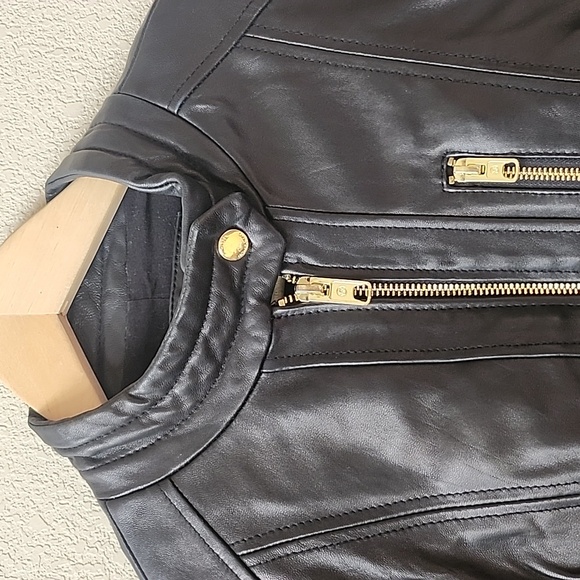 MK 100% Leather motto jacket L - Picture 2 of 13